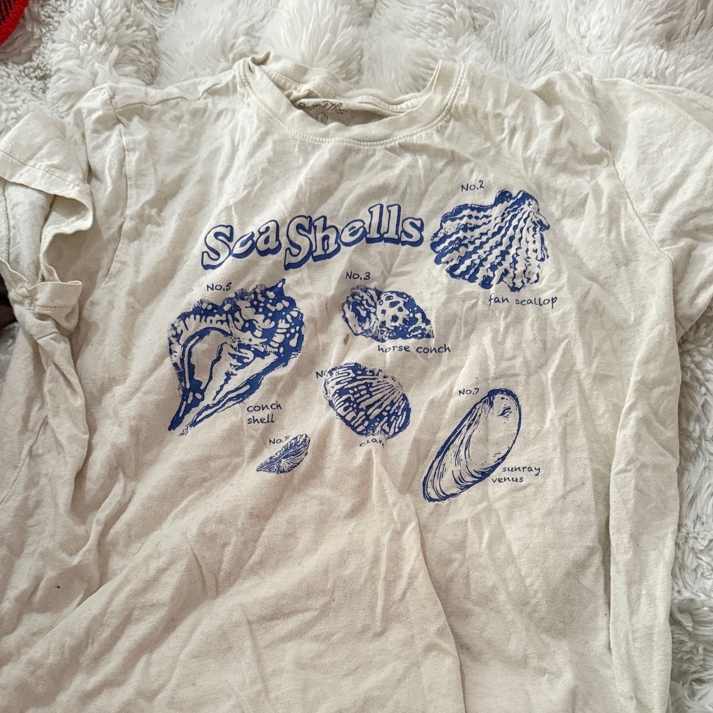 Target Sea Shells Graphic Tee - Cream & Blue